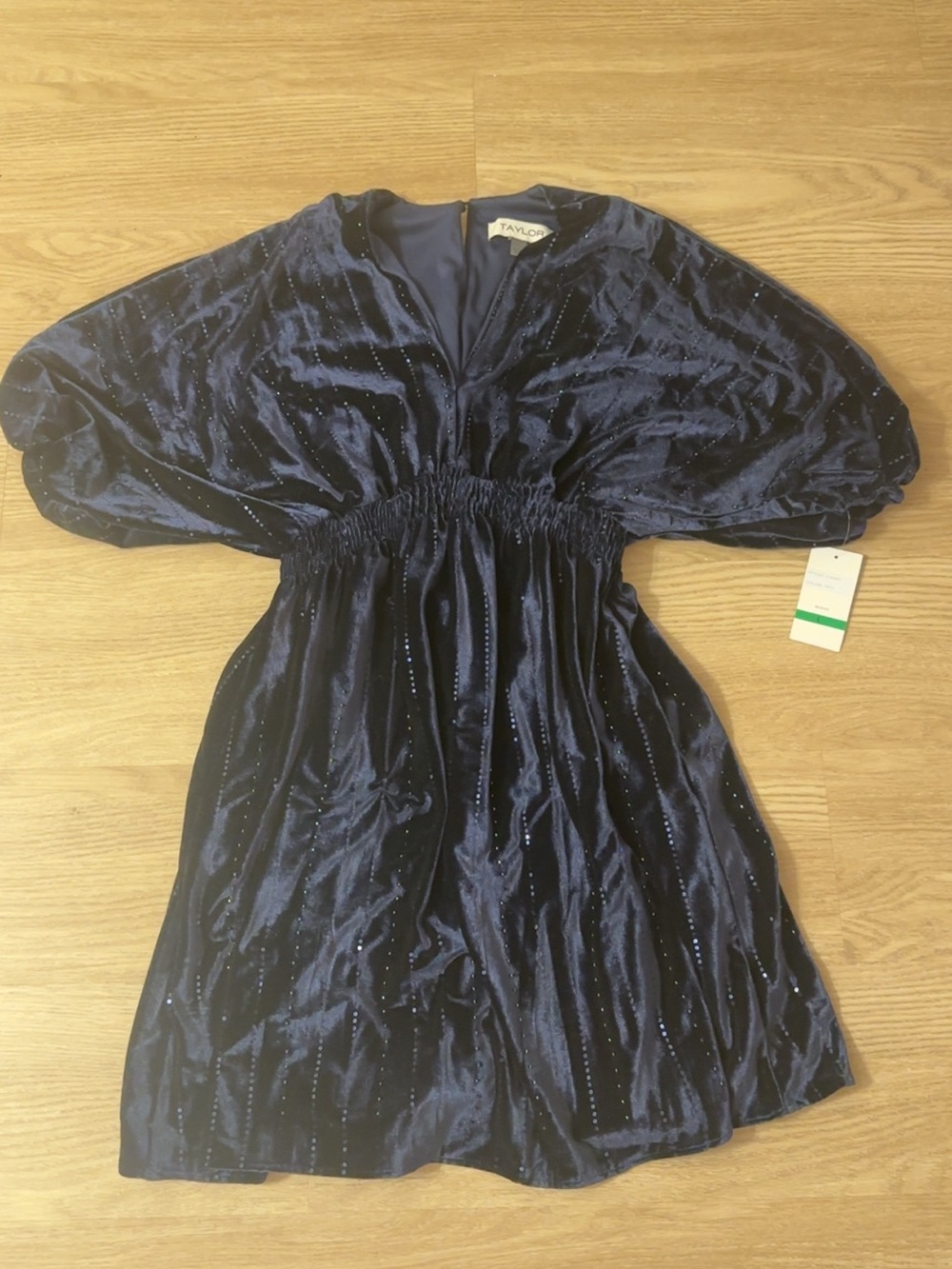 Taylor Navy Velvet Dress with Subtle Sparkle